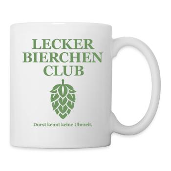 Lecker Bierchen Club - Durst kennt keine Uhrzeit - Tasse - Weiß - Rechts