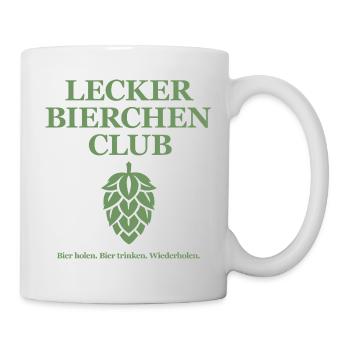 Lecker Bierchen Club - holen trinken Wiederholen - Tasse - Weiß - Rechts
