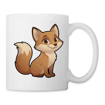 Warmer Cartoon-Fuchs - Tasse - Weiß - Rechts