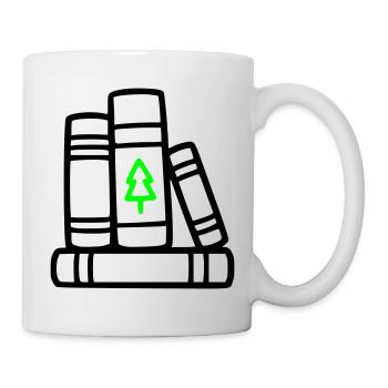 Bücherstapel Baum Natur Lesen Buchclub Wald - Tasse - Weiß - Rechts