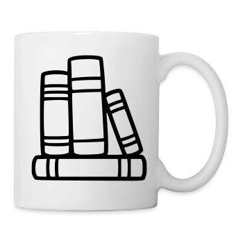 Bücherstapel Lesen Buchclub Lehrer Bibliothek - Tasse - Weiß - Rechts