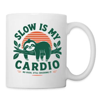 Slow Is My Cardio Faultier - Tasse - Weiß - Rechts