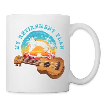 Mon plan de retraite Ukulélé Hawaii Musician à la retraite - Mug blanc - blanc - Droite