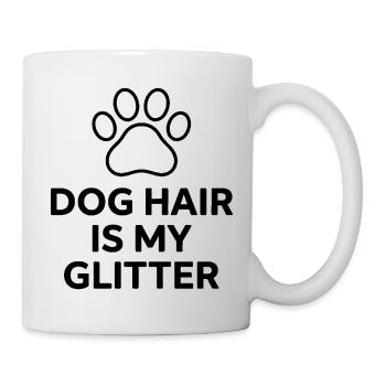 Dog Hair Is My Glitter Funny Dog Lover Design - Mug - white - Right