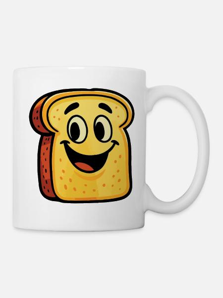 Kawaii toast with backpack - Mug - white