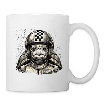 Tortue de course rapide dans un style de bande dessinée vintage - Mug blanc - blanc - Droite