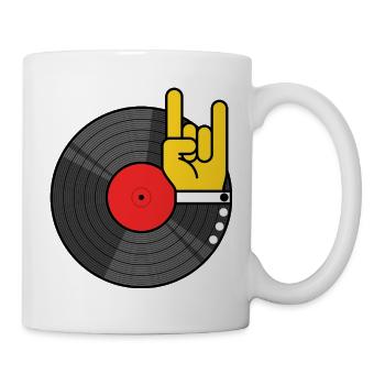 Vinyl Album Rock Hand Emblem - Mug - white - Right