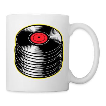 Vinyl-Alben-Stapel - Tasse - Weiß - Rechts
