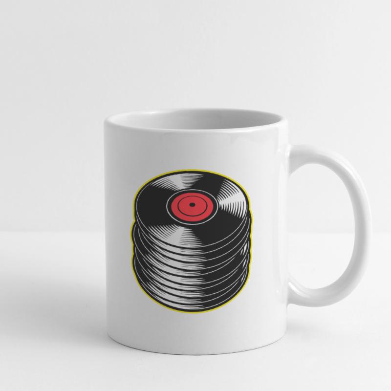 Stack d’albums vinyles Mug blanc