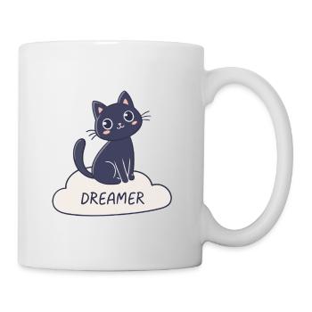 Rêveur chat sur nuage - Mug blanc - blanc - Droite
