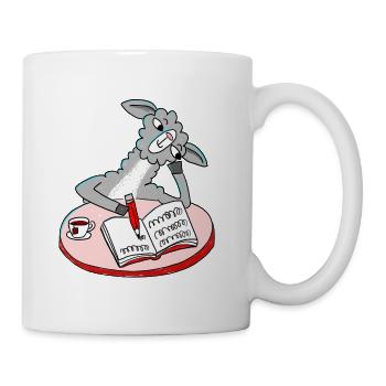 Lama écrit un journal - Mug blanc - blanc - Droite
