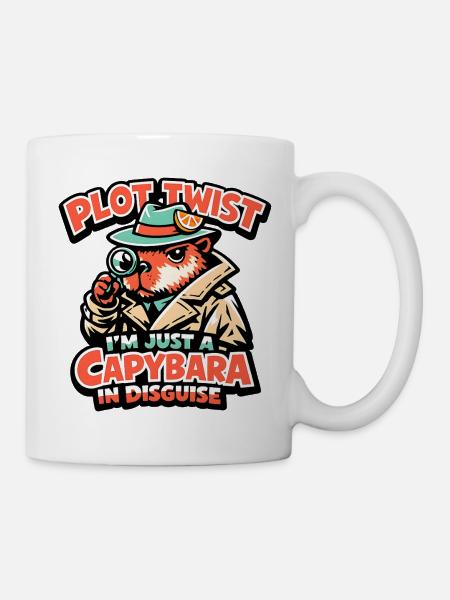 Plot Twist Capybara Detektiv - Tasse - Weiß