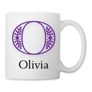Ornamentelles O-Blattwerk Logo - Tasse - Weiß - Rechts