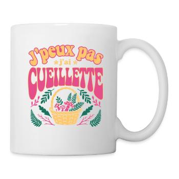 J'peux pas j'ai cuelliette - Mug blanc - blanc - Droite