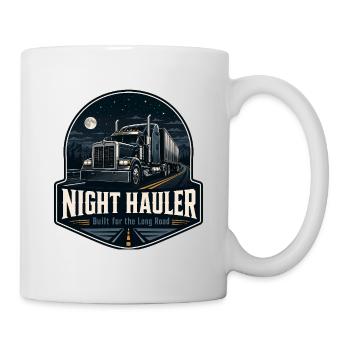 TRANSPORTEUR DE NUIT Chauffeur de camion Conduite de nuit - Mug blanc - blanc - Droite