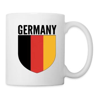 Schwarz-Rot-Gold Schilddesign - Tasse - Weiß - Rechts
