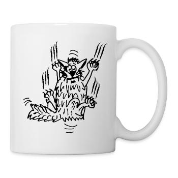 Des griffes de chat drôles serrées - Mug blanc - blanc - Droite