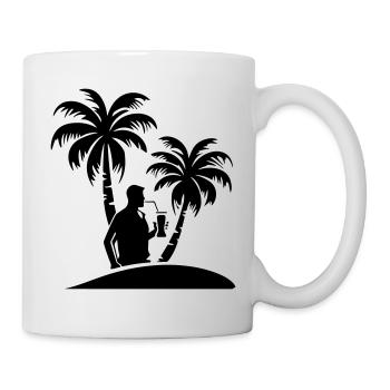 Palmiers pour fête de vacanciers - Mug blanc - blanc - Droite