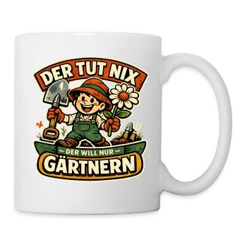 Gärtnern mit Humor Sticker - Tasse - Weiß - Rechts