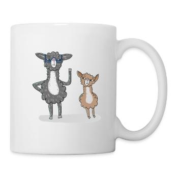 Lama Duo - Experte und Anfänger lernen voneinander - Tasse - Weiß - Rechts