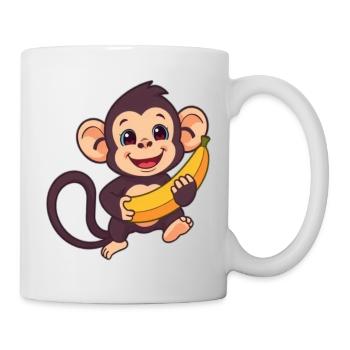 Cute Funny Monkey with Banana Gift - Mug - white - Right