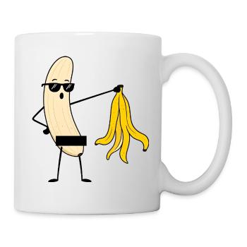 Nackte Banane - Striptease Banana with Sunglasses - Mug - white - Right