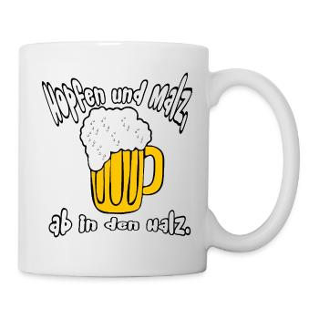 Hoppen und Malz Ab in den Hals - Tasse - Weiß - Rechts