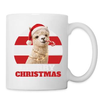 Alpaca with candy cane - Mug - white - Right