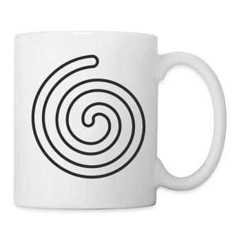 Spirale – Minimalistisches Symbol Design - Tasse - Weiß - Rechts
