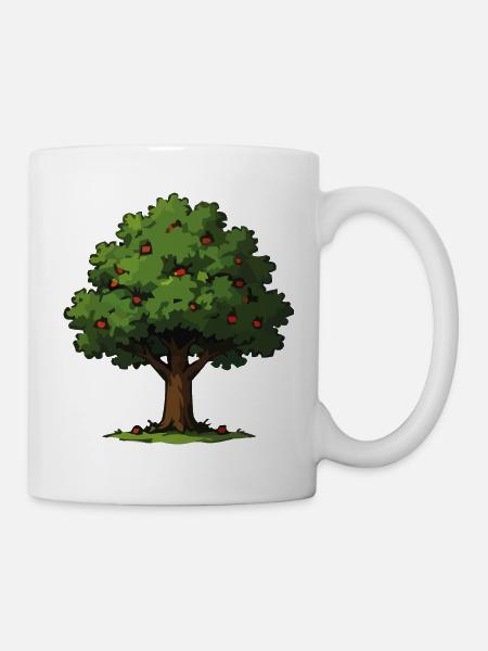 Apfelbaum im Waldstil - Tasse - Weiß