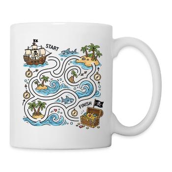 Treasure Route Pirate Island Map - Mug - white - Right