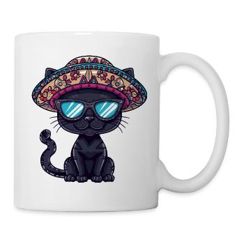 Panther Comic Lustig Sombrero - Tasse - Weiß - Rechts
