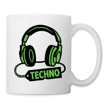DJ Headphones Producteur du festival techno rave - Mug blanc - blanc - Droite