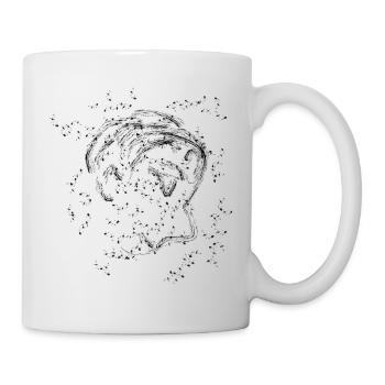 Gesicht-abstrakt | Sternen-Kleckse - Tasse - Weiß - Rechts