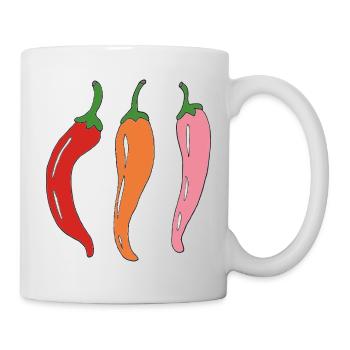 Chili-Trio Illustration - Tasse - Weiß - Rechts