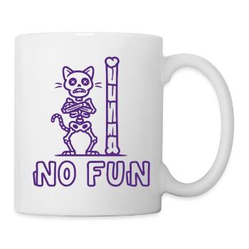 No Fun Saying Skeleton Cat Gothic - Mug - white - Right