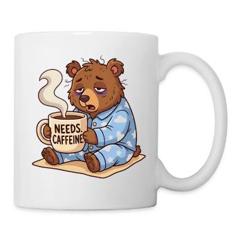 Needs Caffeine Mueder Bär Kaffee - Tasse - Weiß - Rechts