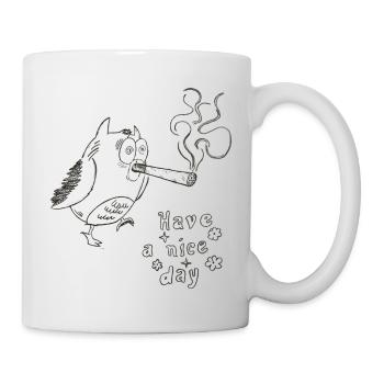 Hibou confus – Bonne journée - Mug blanc - blanc - Droite