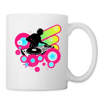 DJ Néon Groove Boules et Beats Frutiger Metro - Mug blanc - blanc - Droite