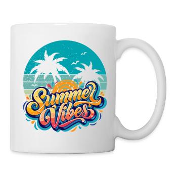 Ambiance estivale avec des palmiers - Mug blanc - blanc - Droite