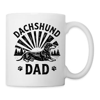 Dachshund Dad Spruch Dackel Retro Grafik - Tasse - Weiß - Rechts