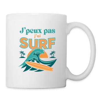 J'peux pas j'ai Surf - Mug blanc - blanc - Droite