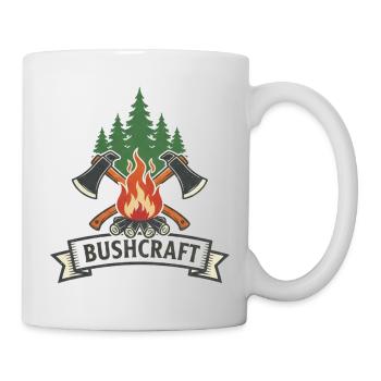 Feu de camp de brousse avec hache et pin - Mug blanc - blanc - Droite