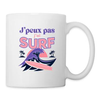 J'ai Surf Retro Pastel - Mug blanc - blanc - Droite