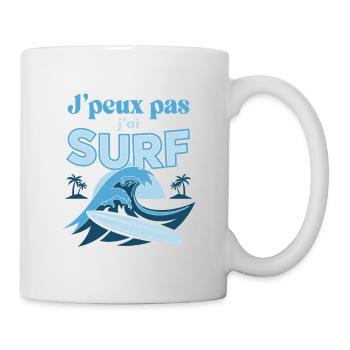 J'peux pas j'ai Surf - Mug blanc - blanc - Droite