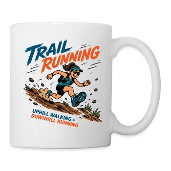 Course en sentier - marche en montée et descente - Mug blanc - blanc - Droite