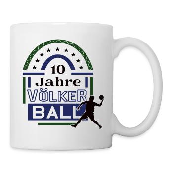 Völkerball Jubiläum 10 Jahre Trainer Spieler Jubi - Tasse - Weiß - Rechts