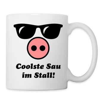 Coolste Sau Im Stall! (Cool) - Tasse - Weiß - Rechts