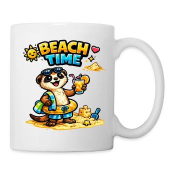 Strandzeit Otter: Sand & Spaß - Tasse - Weiß - Rechts