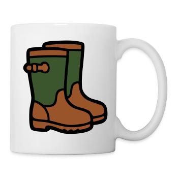 Gummistiefel Gartenarbeit Matschwetter Regen - Tasse - Weiß - Rechts